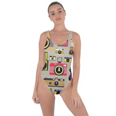 Retro Camera Pattern Graph Bring Sexy Back Swimsuit by Bedest