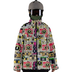 Retro Camera Pattern Graph Men s Zip Ski And Snowboard Waterproof Breathable Jacket by Bedest