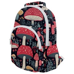 Mushrooms Psychedelic Rounded Multi Pocket Backpack by Grandong