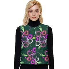 Floral-5522380 Women s Button Up Puffer Vest by lipli