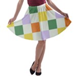 Board Pictures Chess Background A-line Skater Skirt