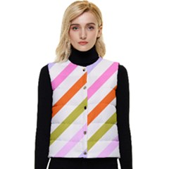 Lines Geometric Background Women s Button Up Puffer Vest by Maspions