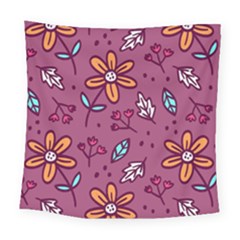 Flowers Petals Leaves Foliage Square Tapestry (large)