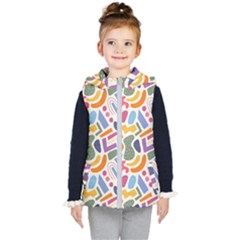 Abstract Pattern Background Kids  Hooded Puffer Vest