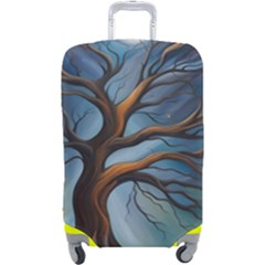 Tree Branches Mystical Moon Expressionist Oil Painting Acrylic Painting Abstract Nature Moonlight Ni Luggage Cover (large)