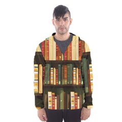 Books Bookshelves Library Fantasy Apothecary Book Nook Literature Study Men s Hooded Windbreaker by Grandong