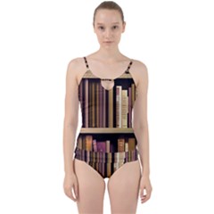 Books Bookshelves Office Fantasy Background Artwork Book Cover Apothecary Book Nook Literature Libra Cut Out Top Tankini Set by Grandong