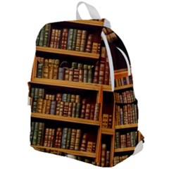 Room Interior Library Books Bookshelves Reading Literature Study Fiction Old Manor Book Nook Reading Top Flap Backpack by Grandong