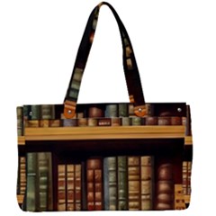 Room Interior Library Books Bookshelves Reading Literature Study Fiction Old Manor Book Nook Reading Canvas Work Bag by Grandong