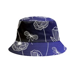 Pattern Floral Leaves Botanical White Flowers Bucket Hat by Maspions