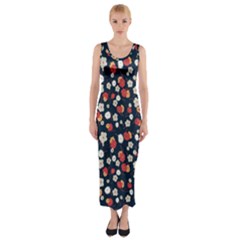 Flowers Pattern Floral Antique Floral Nature Flower Graphic Fitted Maxi Dress