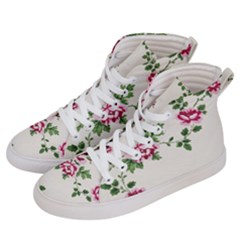 Vintage Flower Art Artwork Blooming Blossom Botanical Botany Nature Floral Pattern Women s Hi-top Skate Sneakers