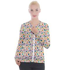 Floral Flowers Leaves Tropical Pattern Casual Zip Up Jacket