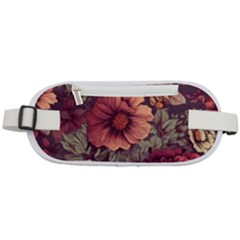 Flowers Pattern Texture Design Nature Art Colorful Surface Vintage Rounded Waist Pouch by Maspions