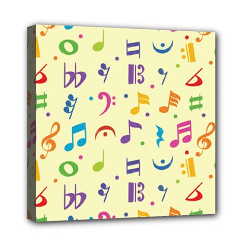 Seamless Pattern Musical Note Doodle Symbol Mini Canvas 8  X 8  (stretched) by Apen