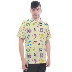 Seamless Pattern Musical Note Doodle Symbol Men s Polo T-shirt by Apen