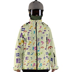 Seamless Pattern Musical Note Doodle Symbol Men s Zip Ski And Snowboard Waterproof Breathable Jacket by Apen