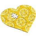 Lemon Fruits Slice Seamless Pattern Wooden Puzzle Heart View3