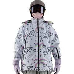 Cute Art Print Pattern Women s Zip Ski And Snowboard Waterproof Breathable Jacket by Apen