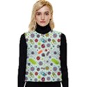 Seamless Pattern With Viruses Women s Button Up Puffer Vest View1