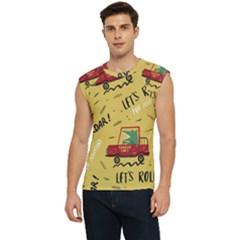 Childish Seamless Pattern With Dino Driver Men s Raglan Cap Sleeve T-shirt by Apen