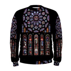 Chartres Cathedral Notre Dame De Paris Stained Glass Men s Sweatshirt by Maspions