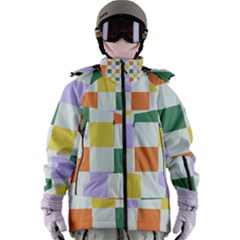Board Pictures Chess Background Women s Zip Ski And Snowboard Waterproof Breathable Jacket by Maspions