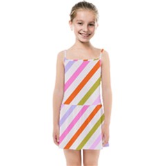 Lines Geometric Background Kids  Summer Sun Dress by Maspions