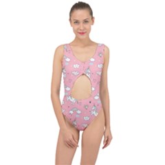Cute Unicorn Seamless Pattern Center Cut Out Swimsuit by Apen