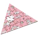 Cute Unicorn Seamless Pattern Wooden Puzzle Triangle View3