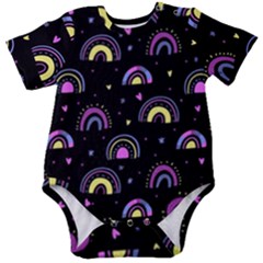 Wallpaper Pattern Rainbow Baby Short Sleeve Bodysuit by Maspions