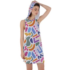Abstract Pattern Background Racer Back Hoodie Dress by Maspions