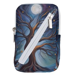 Tree Branches Mystical Moon Expressionist Oil Painting Acrylic Painting Abstract Nature Moonlight Ni Belt Pouch Bag (small)