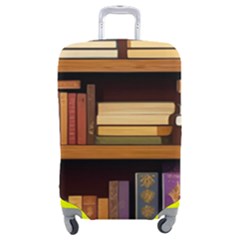 Book Nook Books Bookshelves Comfortable Cozy Literature Library Study Reading Room Fiction Entertain Luggage Cover (medium) by Maspions