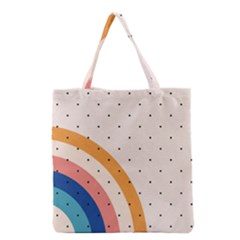 Abstract Geometric Bauhaus Polka Dots Retro Memphis Rainbow Grocery Tote Bag