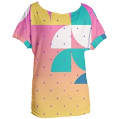 Abstract Geometric Bauhaus Polka Dots Retro Memphis Art Women s Oversized T-shirt
