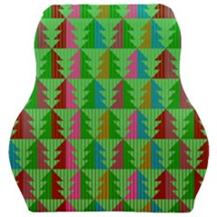 Trees Pattern Retro Pink Red Yellow Holidays Advent Christmas Car Seat Velour Cushion  by Maspions