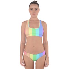 Rainbow Cloud Background Pastel Template Multi Coloured Abstract Cross Back Hipster Bikini Set