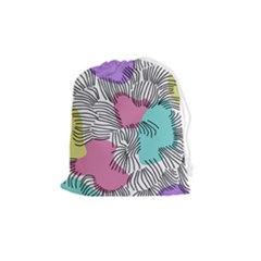 Lines Line Art Pastel Abstract Multicoloured Surfaces Art Drawstring Pouch (medium)