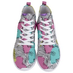 Lines Line Art Pastel Abstract Multicoloured Surfaces Art Men s Lightweight High Top Sneakers