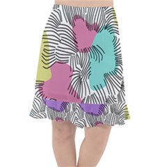 Lines Line Art Pastel Abstract Multicoloured Surfaces Art Fishtail Chiffon Skirt by Maspions