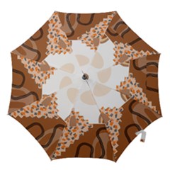 Bohemian Digital Minimalist Boho Style Geometric Abstract Art Hook Handle Umbrellas (small) by Maspions