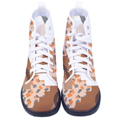 Bohemian Digital Minimalist Boho Style Geometric Abstract Art Men s High-top Canvas Sneakers by Maspions
