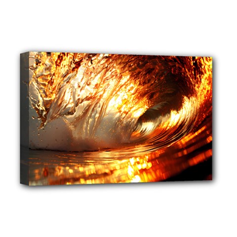 Wave Art Mood Water Sea Beach Deluxe Canvas 18  X 12  (stretched)
