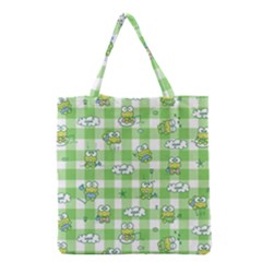 Frog Cartoon Pattern Cloud Animal Cute Seamless Grocery Tote Bag by Bedest