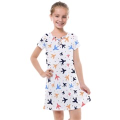 Airplane Pattern Plane Aircraft Fabric Style Simple Seamless Kids  Cross Web Dress by Bedest