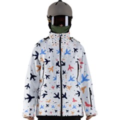 Airplane Pattern Plane Aircraft Fabric Style Simple Seamless Men s Zip Ski And Snowboard Waterproof Breathable Jacket