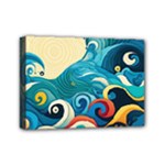 Waves Ocean Sea Abstract Whimsical Abstract Art Pattern Abstract Pattern Water Nature Moon Full Moon Mini Canvas 7  x 5  (Stretched)