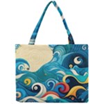 Waves Ocean Sea Abstract Whimsical Abstract Art Pattern Abstract Pattern Water Nature Moon Full Moon Mini Tote Bag
