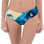 Waves Ocean Sea Abstract Whimsical Abstract Art Pattern Abstract Pattern Water Nature Moon Full Moon Reversible Classic Bikini Bottoms